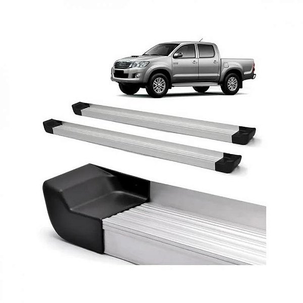 Estribo hilux toyota de 2005 a 2011 lateral para picape cabine dupla tipo plataforma par
