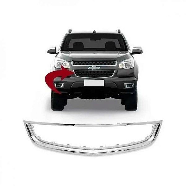 Moldura da grade inferior do para choque s10 chevrolet de 2012 a 2016 cromada