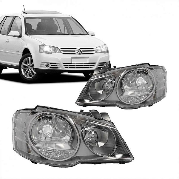 Farol golf volkswagen de 2008 a 2013 lado direito fumê cromomix