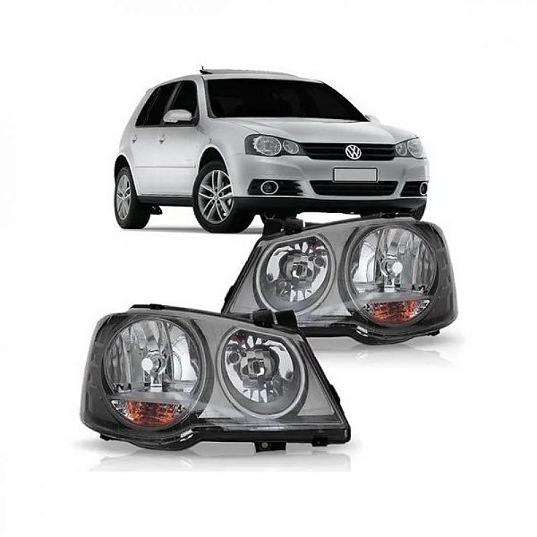 Farol golf volkswagen de 2008 a 2013 lado esquerdo fumê cromomix
