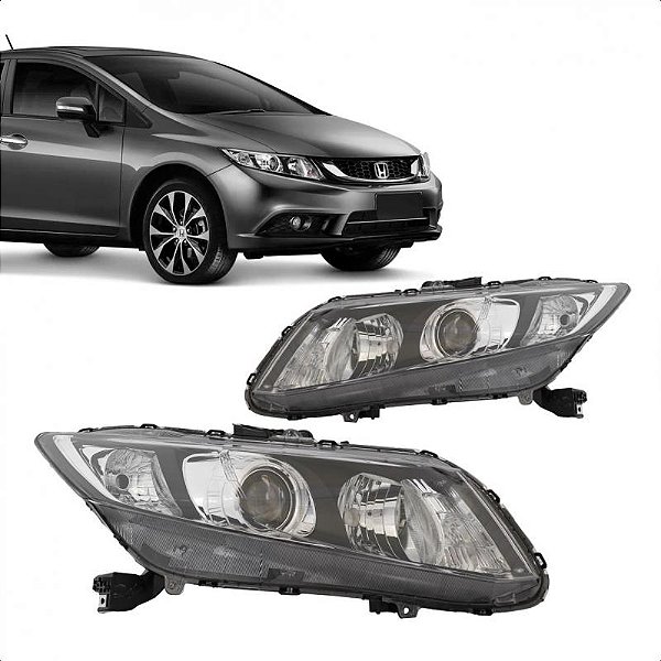 Farol civic honda de 2012 a 2016 lado direito elétrico com motor