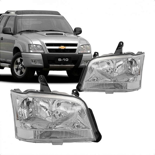 Farol s10 chevrolet de 2001 a 2011 lado direito cristal