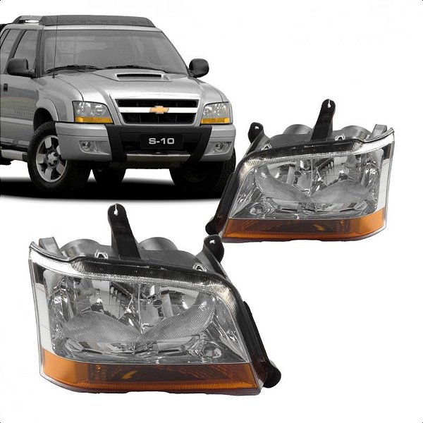 Farol s10 chevrolet de 2001 a 2011 lado esquerdo âmbar