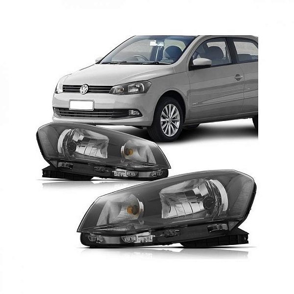 Farol gol volkswagen de 2013 a 2016 lado direito com friso preto foco simples geração 6