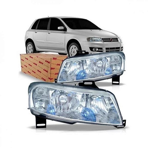 Farol stilo fiat de 2003 a 2011 lado esquerdo elétrico sem motor soquete redondo com auxiliar