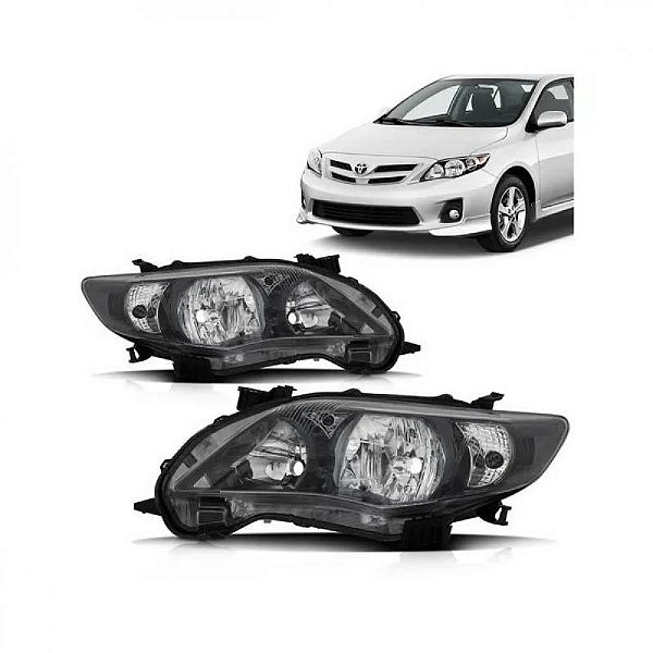 Farol corolla toyota de 2012 a 2013 lado esquerdo máscara negra manual
