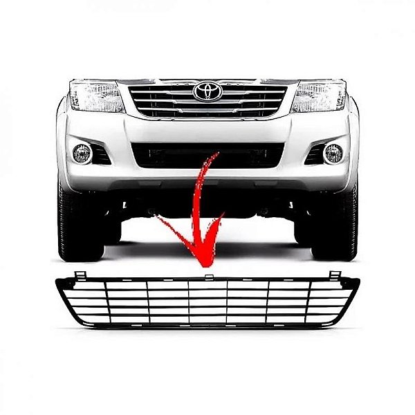 Grade para choque hilux toyota de 2012 a 2015 central preta picape