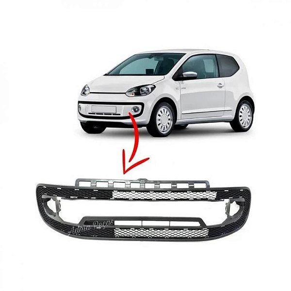 Grade para choque up volkswagen de 2014 a 2016 central preta com furo