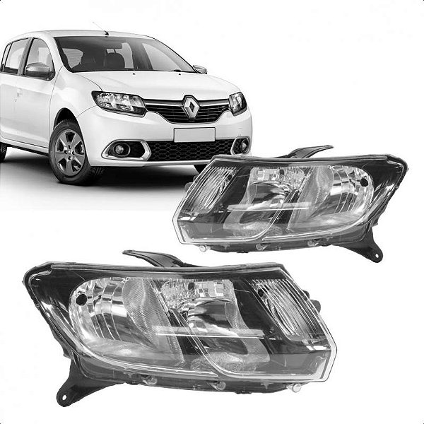 Farol sandero e logan renault de 2014 a 2019 lado direito cromado