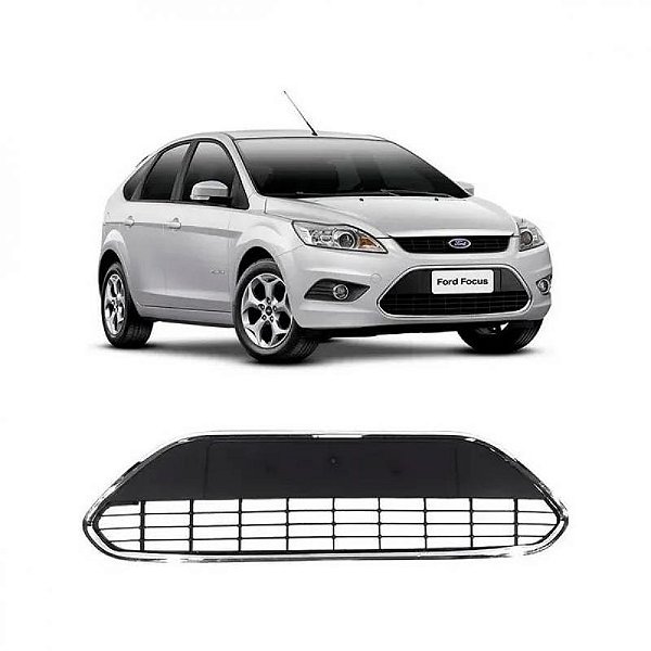 Grade do para choque focus ford de 2009 a 2013 dianteiro central com friso cromado