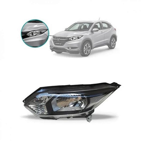 Farol hrv honda de 2015 a 2018 lado esquerdo manual sem LED