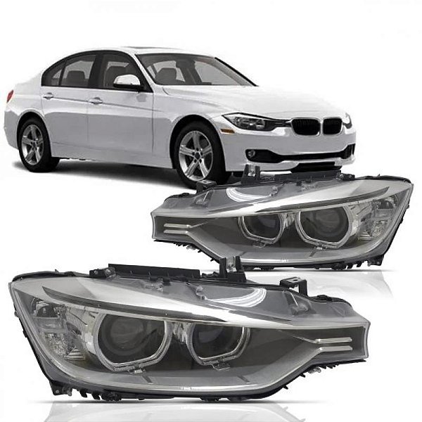 Farol série 3 bmw de 2013 a 2016 lado direito elétrico com projetor e entrada angel