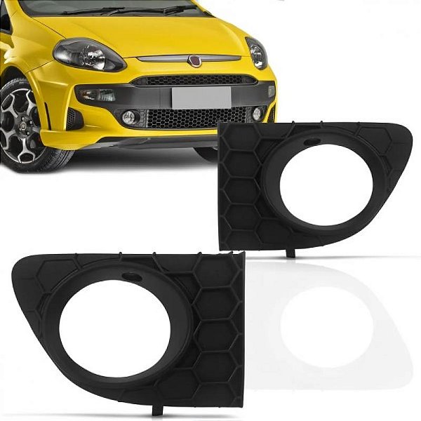 Grade do para choque punto tjet fiat de 2013 a 2017 dianteiro lado esquerdo com furo colmeia