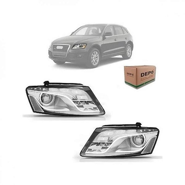 Farol q5 audi de 2009 a 2012 lado direito elétrico com projetor com LED entrada xenon sem logotipo