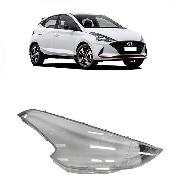 Lente do farol hb20 hyundai de 2020 a 2022 lado esquerdo
