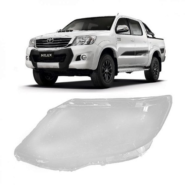 Lente farol hilux sw4 toyota de 2012 a 2015 lado esquerdo sem xenon