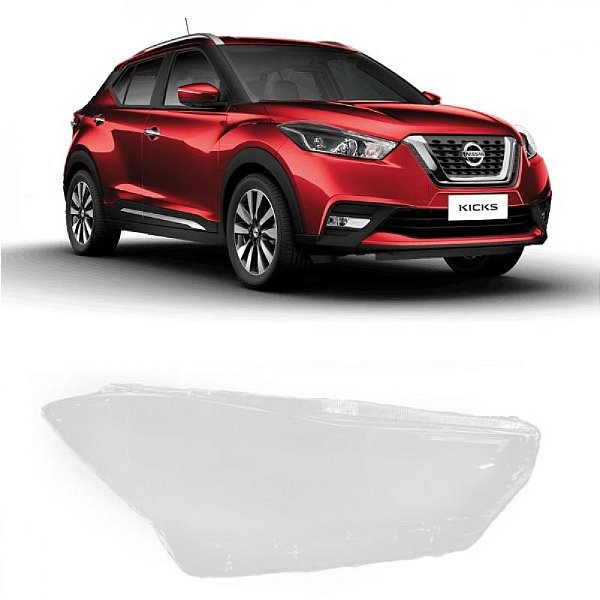 Lente farol kicks nissan de 2017 a 2021 lado direito