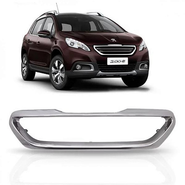 Moldura inferior para choque da grade do radiador 2008 peugeot de 2015 a 2019 cromada