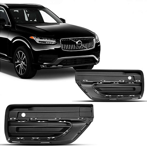 Grade do farol auxiliar xc90 volvo de 2018 a 2022 lado esquerdo sem friso