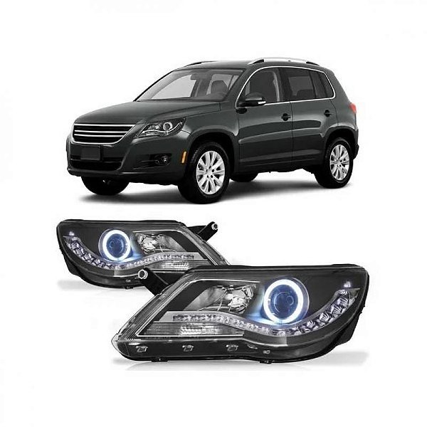 Farol tiguan volkswagen de 2009 a 2011 com LED com projetor sem xenon par