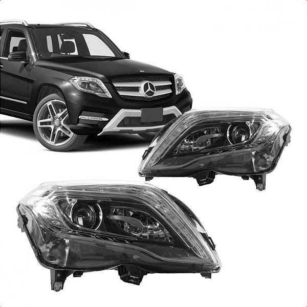 Farol glk mercedes benz de 2013 a 2015 manual sem LED sem xenon com lâmpada par