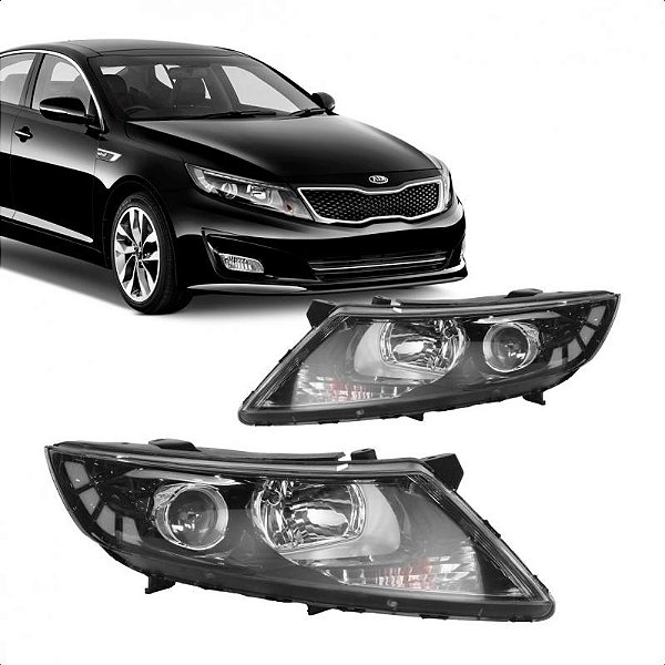 Farol optima kia de 2013 a 2015 lado esquerdo manual com projetor