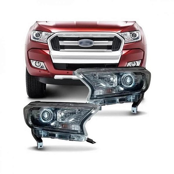 Farol ranger ford de 2016 a 2023 lado esquerdo máscara negra manual e elétrico com projetor