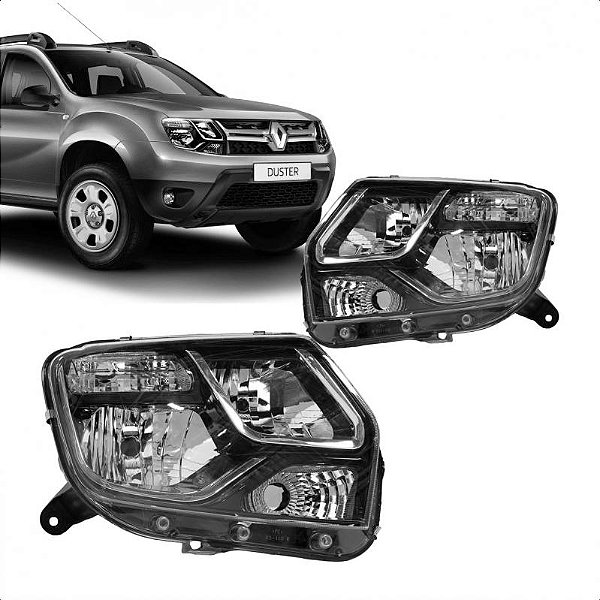 Farol duster renault de 2016 a 2020 lado esquerdo cúpula azul manual
