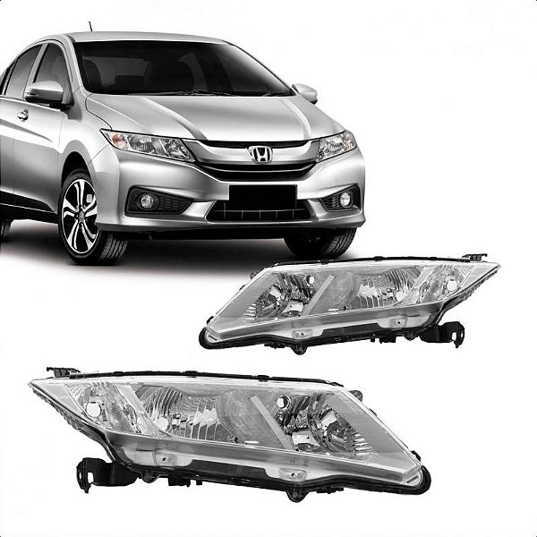 Farol city honda de 2014 a 2017 lado direito cromado manual