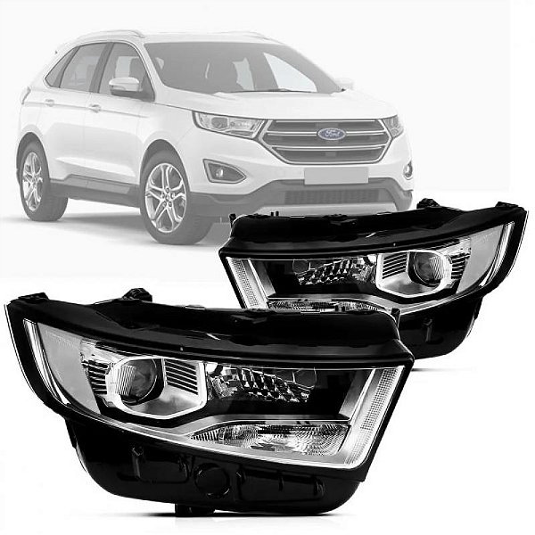 Farol edge ford de 2016 a 2018 lado esquerdo elétrico com motor e projetor