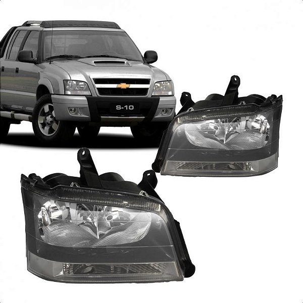 Farol s10 e blazer chevrolet de 2001 a 2011 lado esquerdo cinza