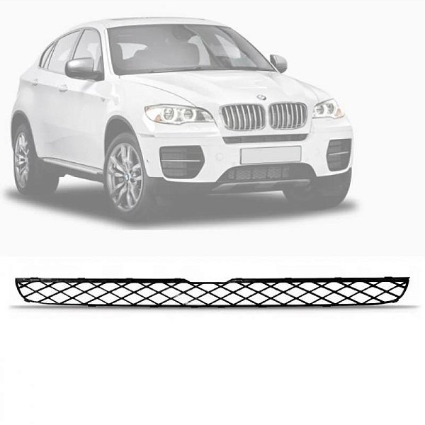 Grade do para choque x5 bmw de 2007 a 2013 dianteira central preta suporte