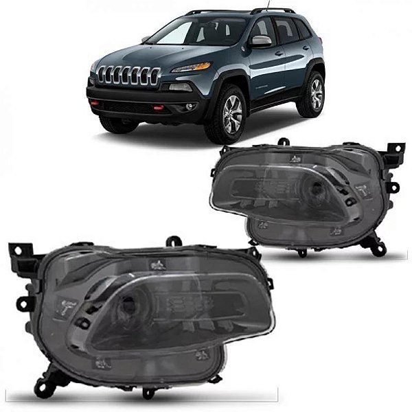 Farol cherokee jeep de 2016 a 2018 inferior lado esquerdo preto manual HB3