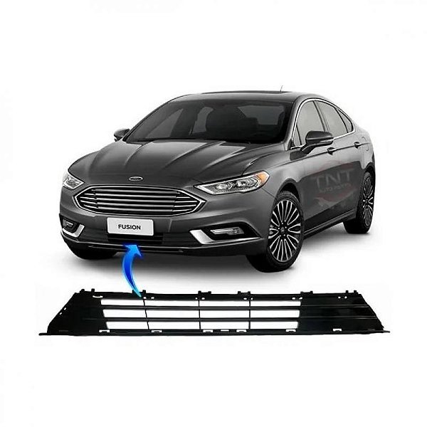 Grade do para choque fusion ford de 2017 a 2019 dianteira central preto brilhante