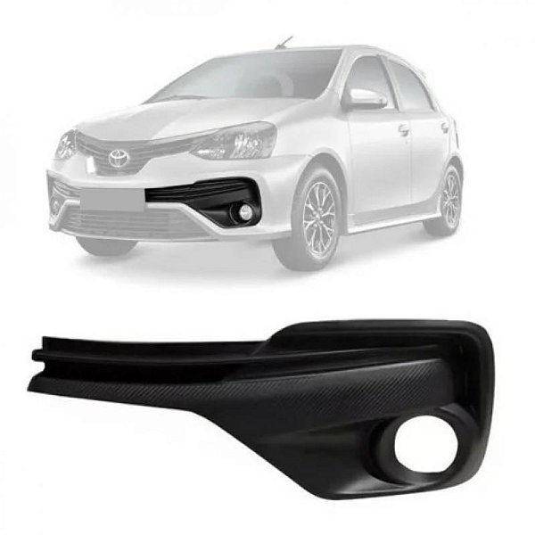 Grade de para choque etios toyota de 2017 a 2021 lado direito lateral com furo