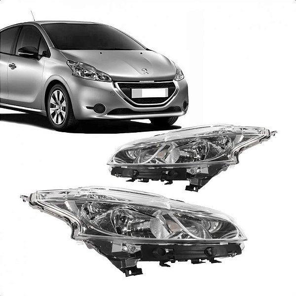 Farol 208 peugeot de 2012 a 2016 lado esquerdo cromado manual sem LED
