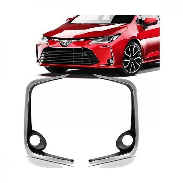 Grade do para choque corolla toyota de 2020 a 2025 dianteira lateral lado esquerdo com friso cromado