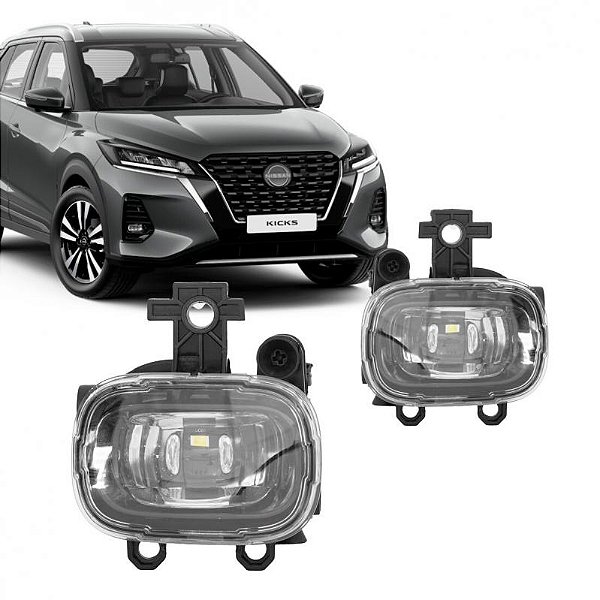 Farol auxiliar kicks nissan de 2022 a 2024 e kardian renault de 2024 a 2025 lado esquerdo com LED