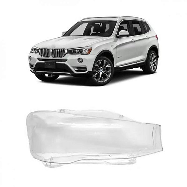 Lente de farol x3 bmw de 2015 a 2017 lado esquerdo