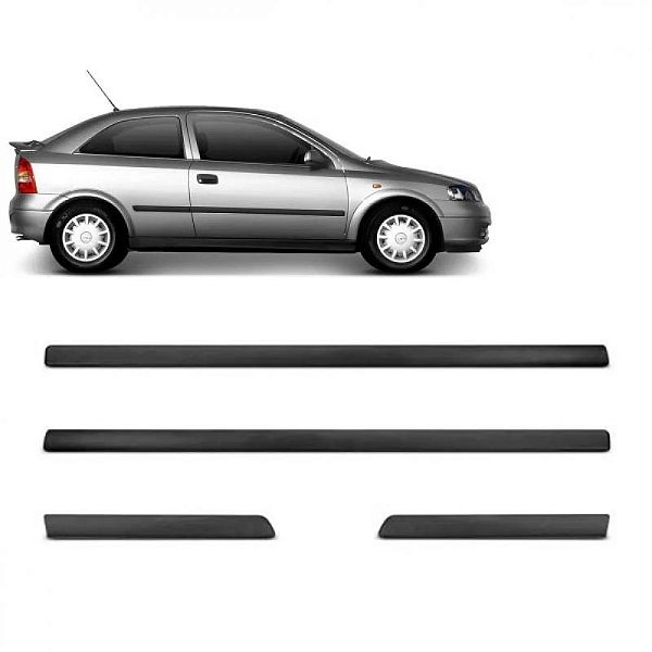 Friso lateral astra chevrolet de 1998 a 2002 preto bicolor hatch duas portas quatro peças