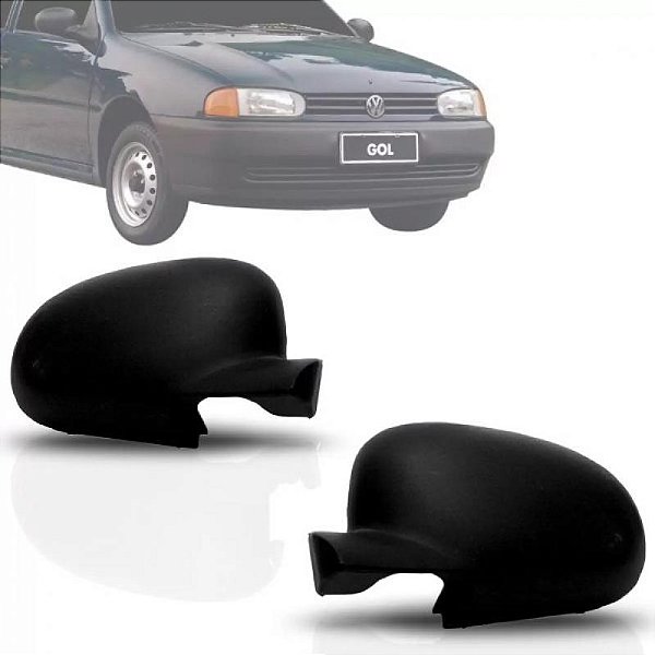 Capa de retrovisor gol volkswagen de 1995 a 1999 lado esquerdo externo preto sem pisca texturizado