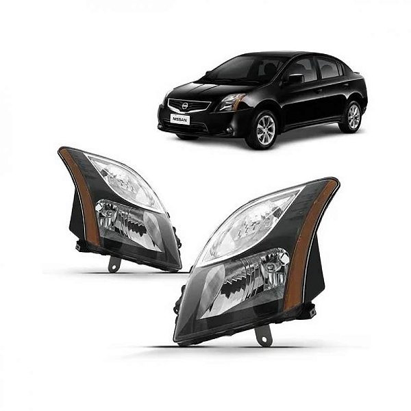 Farol sentra nissan de 2012 a 2013 lado esquerdo máscara negra