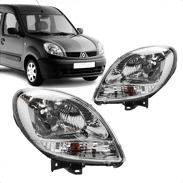 Farol kangoo renault de 2008 a 2018 lado esquerdo cristal