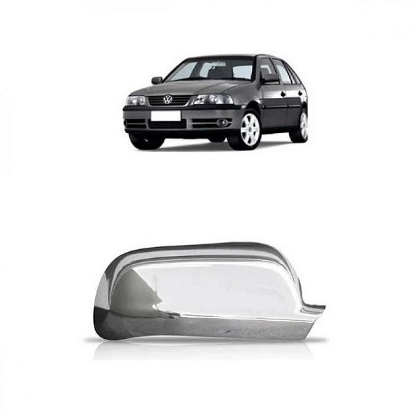 Capa do retrovisor gol volkswagen de 1999 a 2008 lado esquerdo cromada terceira e quarta gerações