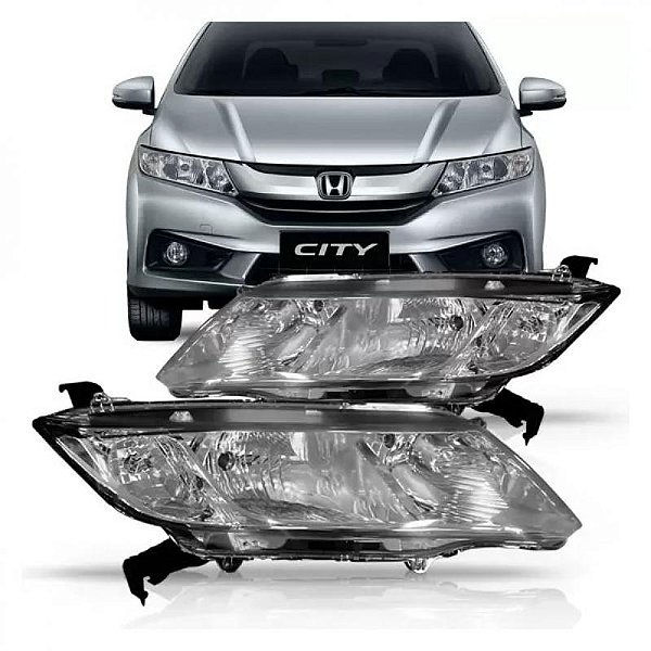 Farol city honda de 2014 a 2017 lado direito cromado manual