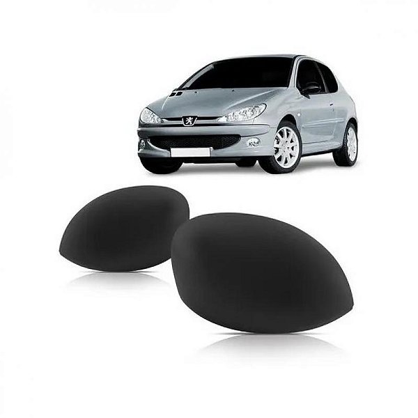 Capa de retrovisor 206 peugeot de 1998 a 2010 e 207 peugeot de 2009 a 2015 lado direito carcaça preta