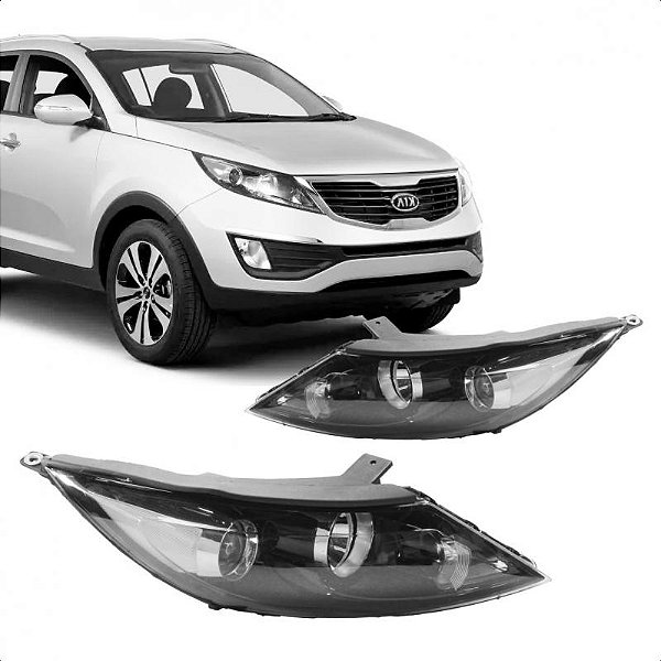 Farol sportage kia de 2011 a 2014 lado direito manual e elétrico sem LED