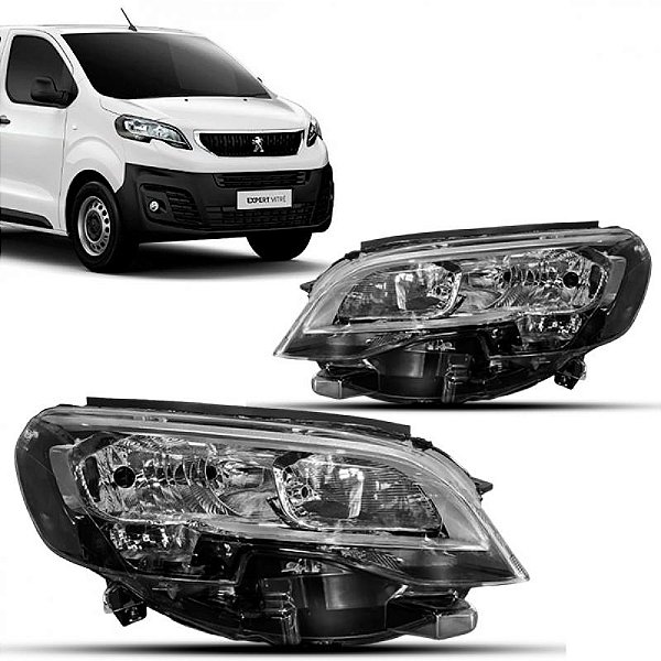 Farol expert peugeot de 2018 a 2024 lado esquerdo elétrico com motor