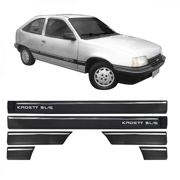 Friso kadett chevrolet de 1989 a 1998 lateral preto versão sle seis peças
