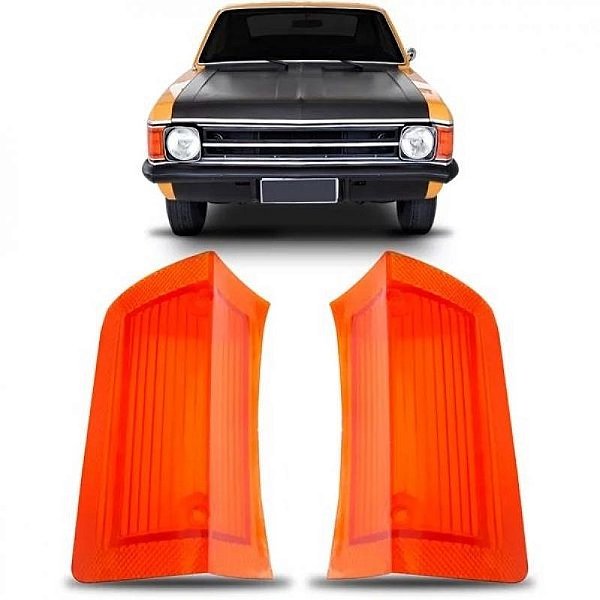 Lente opala chevrolet de 1973 a 1974 dianteira lado direito âmbar acrílico